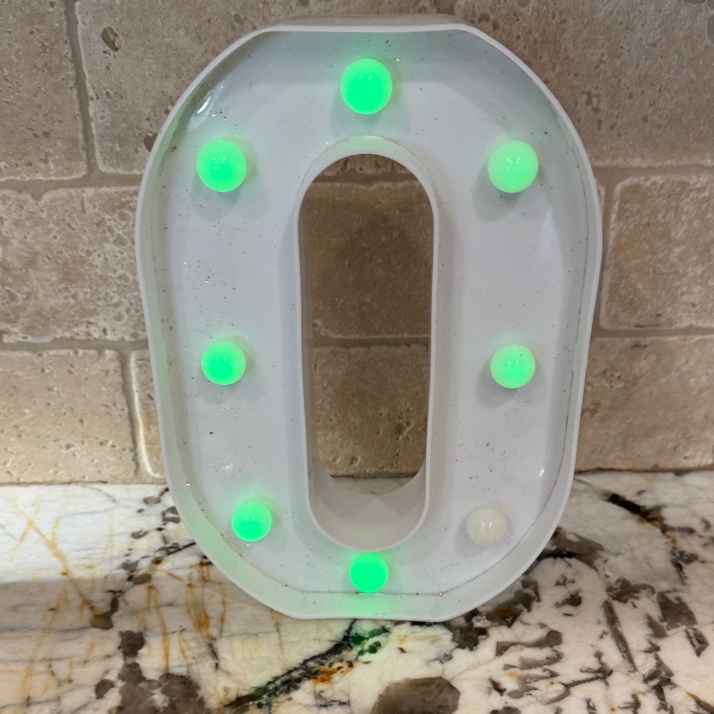 White LED Letter O with changing Lights